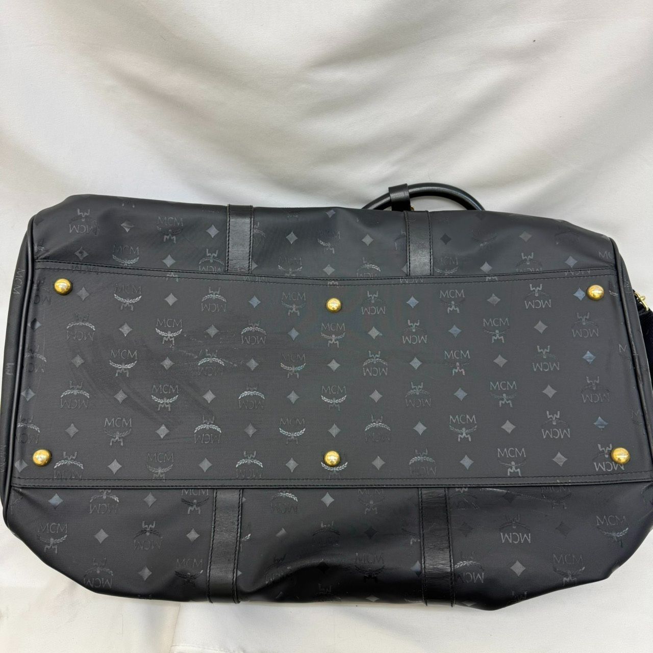 K【ヴィンテージ】MCM エムシーエム ボストンバッグ ブラック ゴールド 