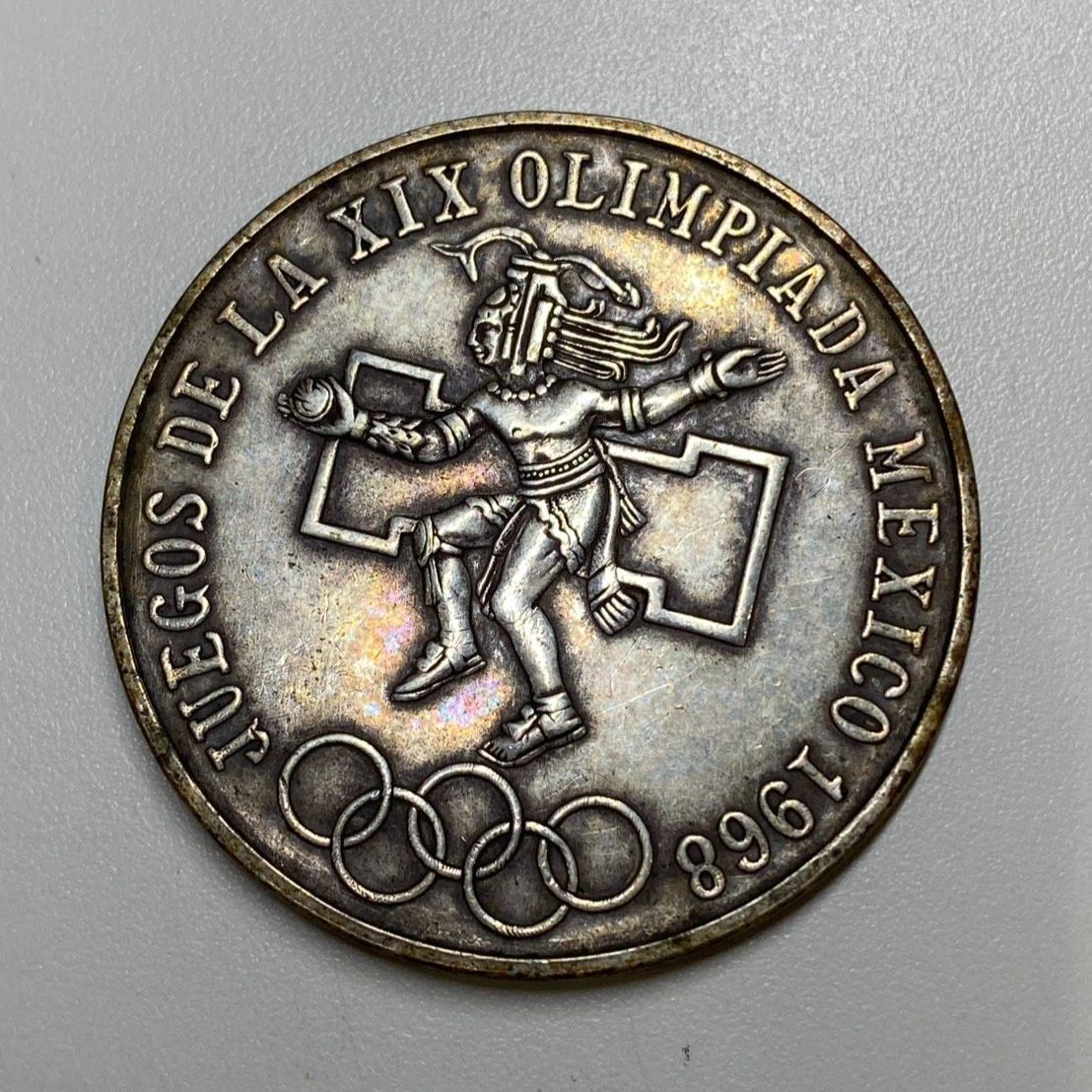 1968年 メキシコオリンピック 記念硬貨 25ペソ銀貨 - メルカリ