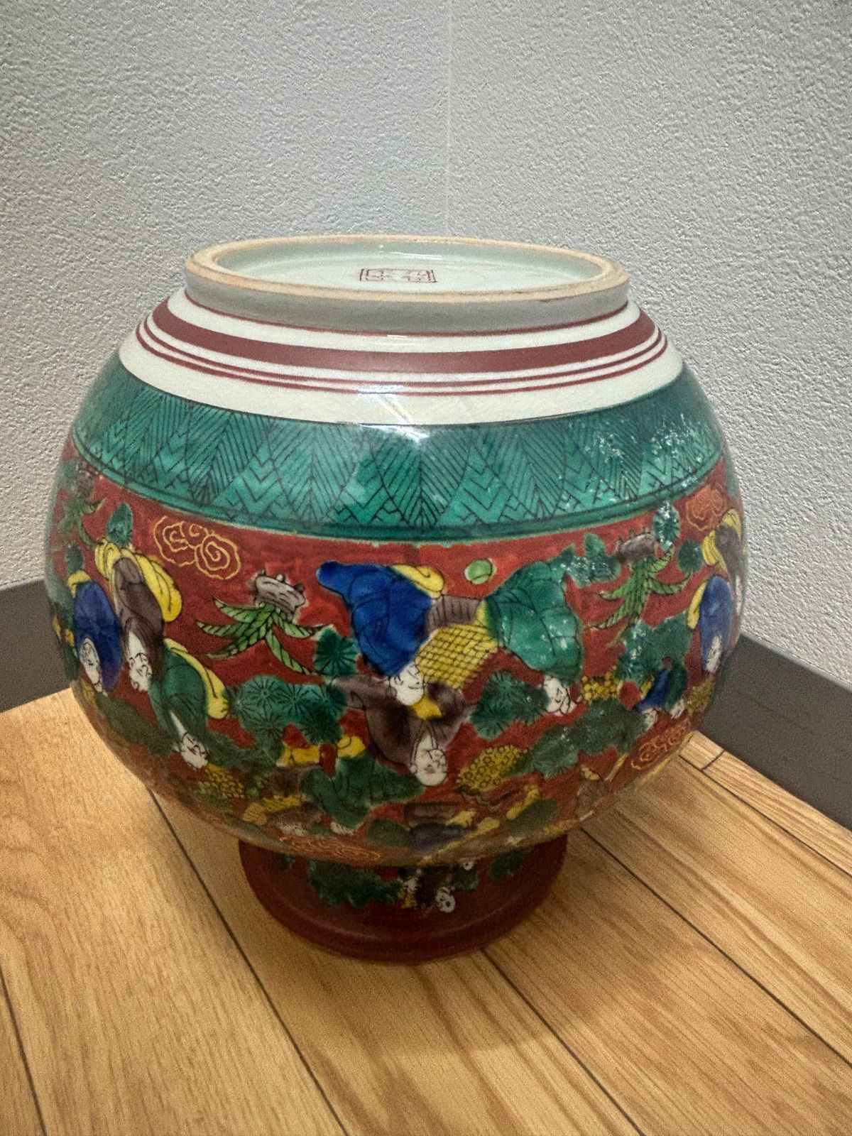 九谷焼 木米 花瓶 花器 壺 色絵 赤絵 昭和レトロ 時代物 フラワー