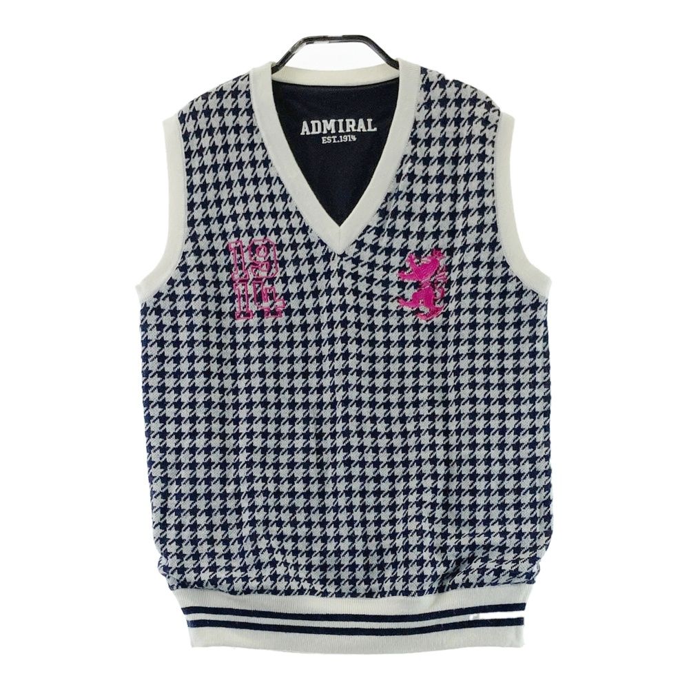 サイズ：L ADMIRAL アドミラル リバーシブル ニットベスト 千鳥格子柄