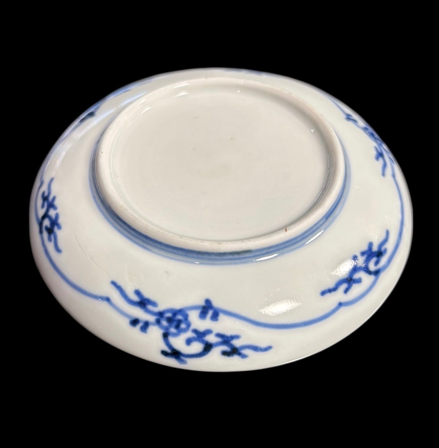 染付 小皿 5枚 伊万里 平皿 丸皿 取り皿 豆皿 和骨董 古染付 5客セット】 古伊万里 染付 花菱文 市松文様 小皿 時代物 平皿 丸皿 豆