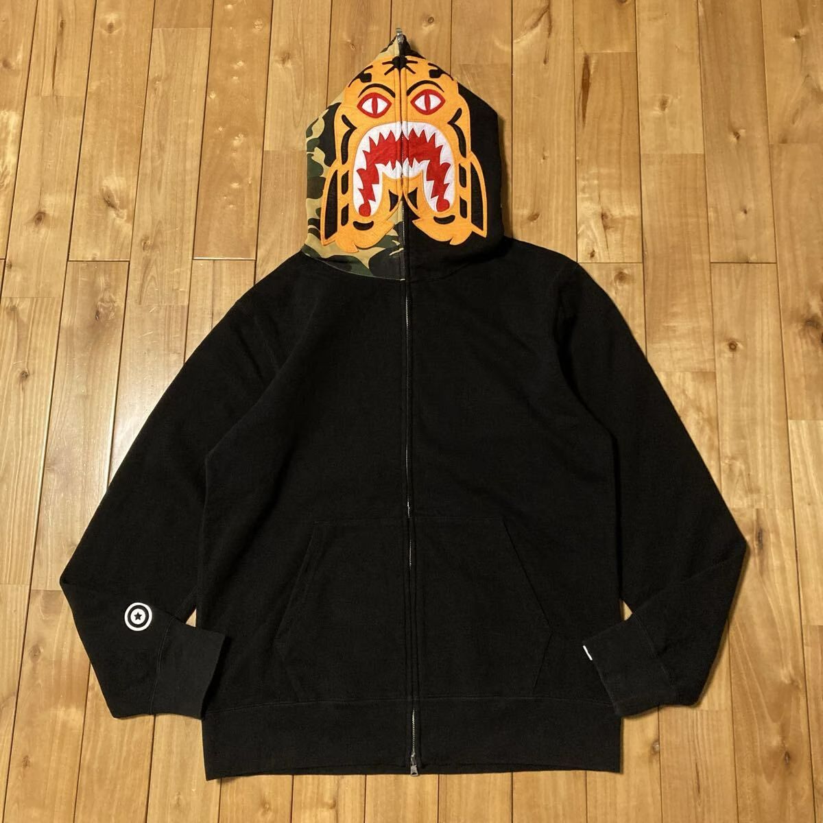 ☆XL☆ BAPE CAMO タイガー パーカー ブラック a bathing ape Tiger