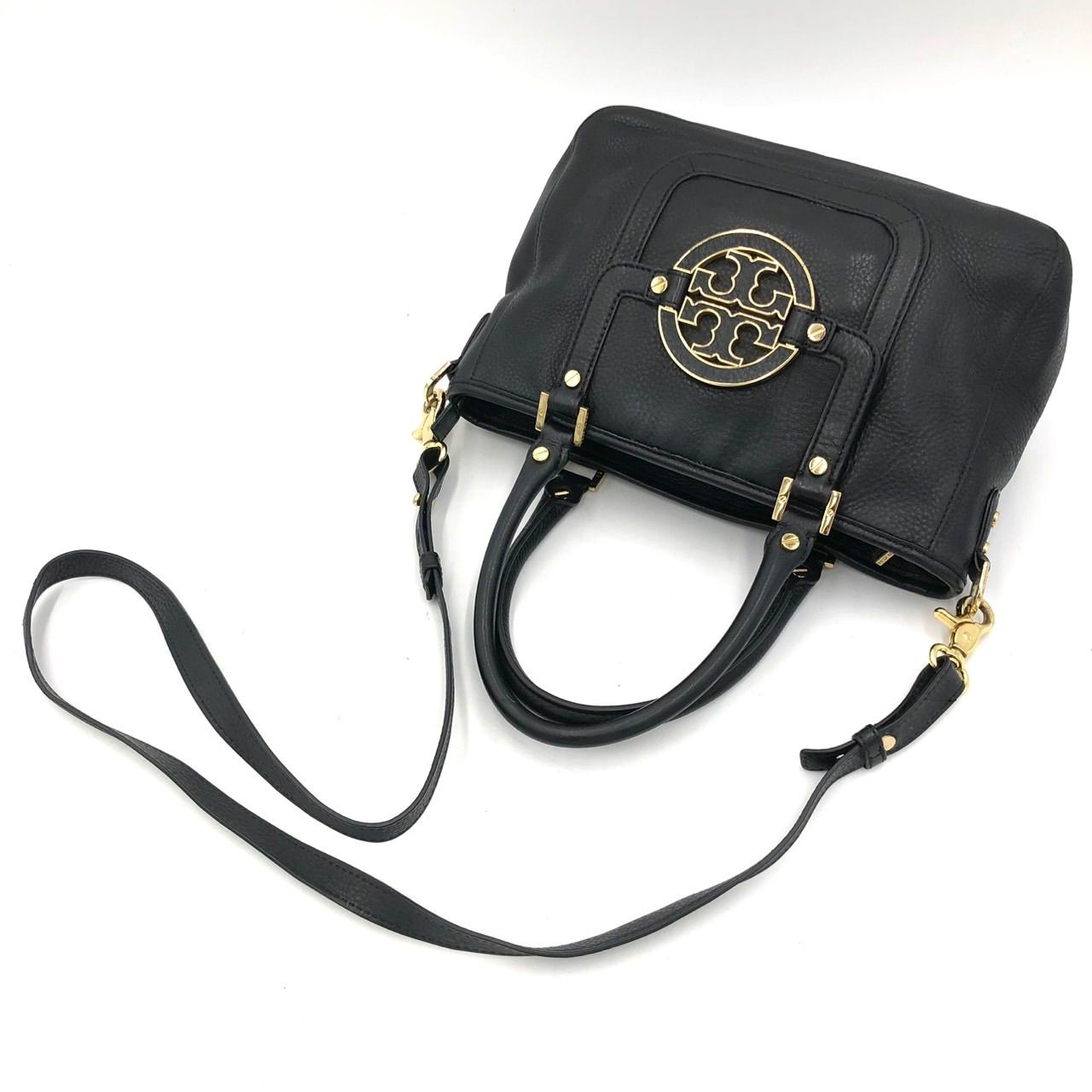 トリーバーチ アマンダ 2WAY ショルダーバッグ 黒 レザー ハンドバッグ