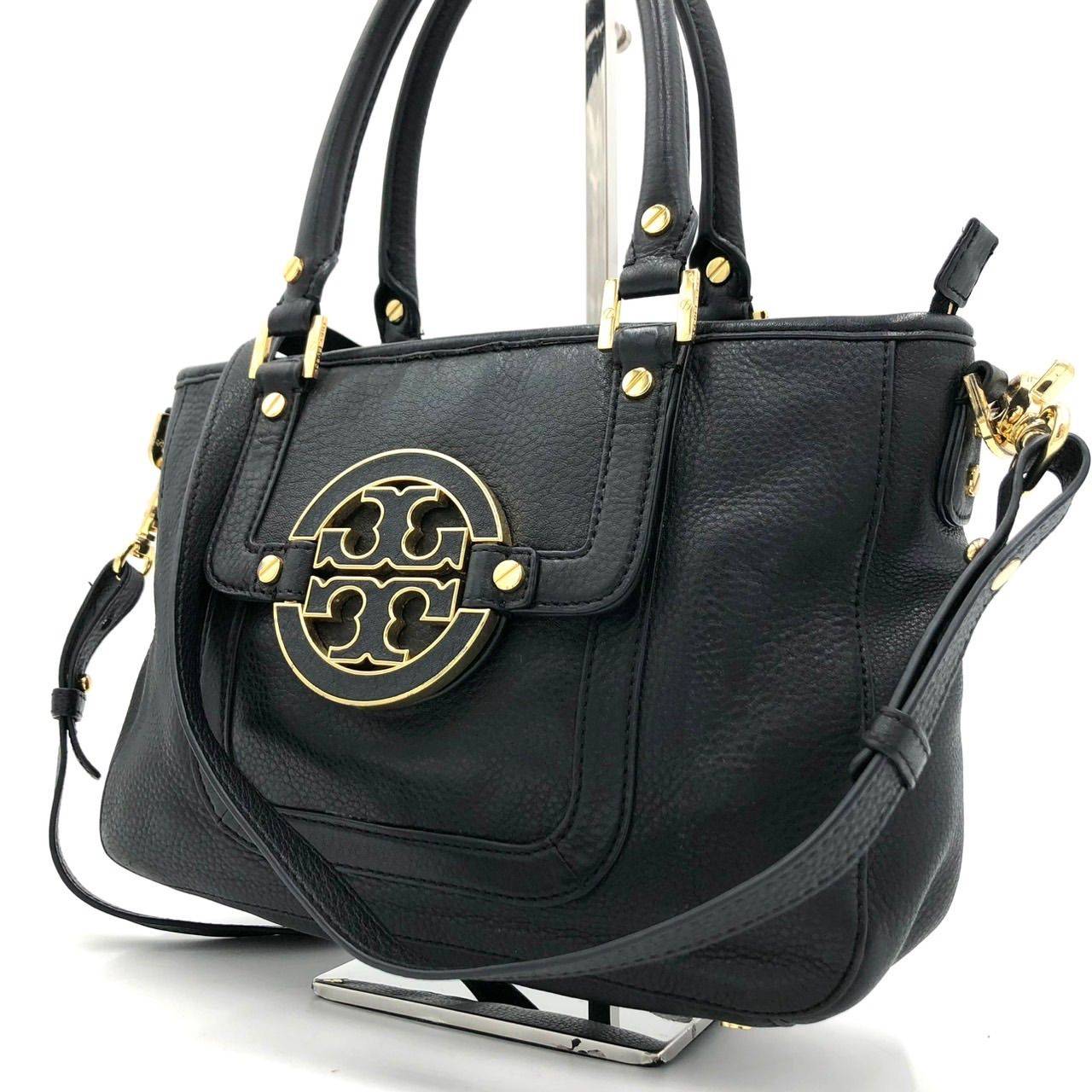 トリーバーチ アマンダ 2WAY ショルダーバッグ 黒 レザー ハンドバッグ
