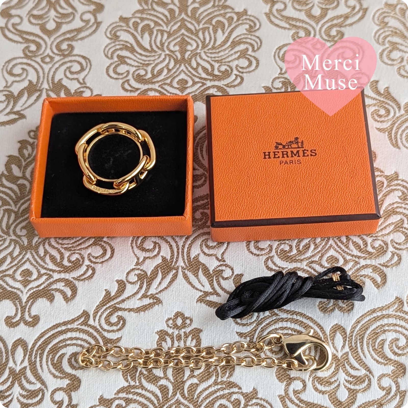 ❤お得なお品❤スカーフリング シェーヌダンクル ゴールド金具