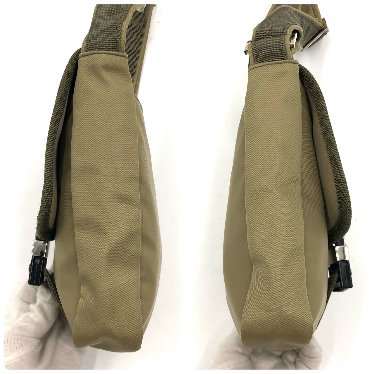 キタムラ ショルダーバッグ ナイロン ベージュ ポシェット 斜めがけ