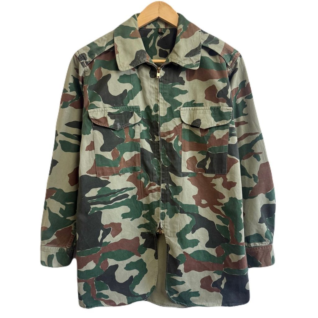 態笹迷彩 ミリタリージャケット エポレット フルジップ ポケット付き