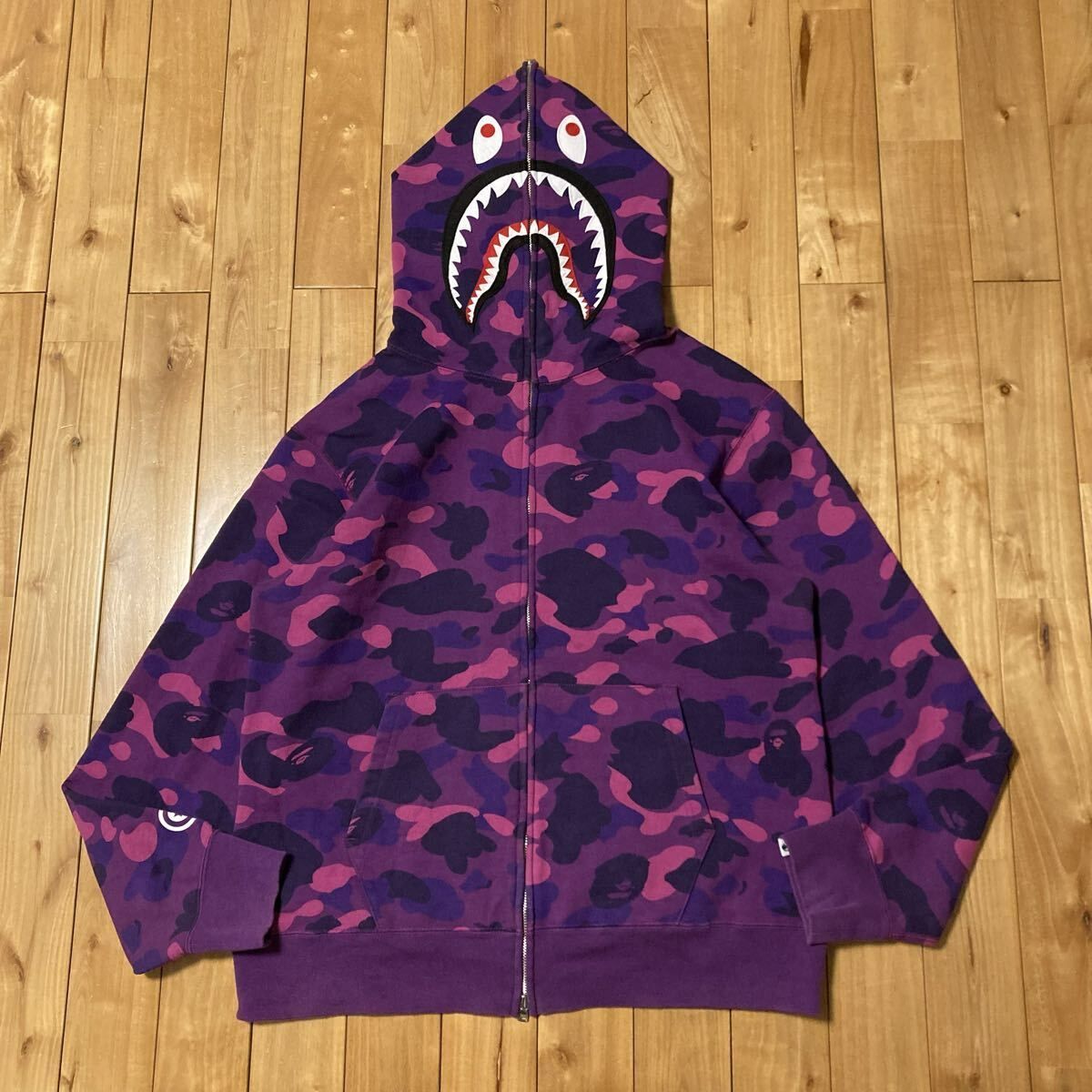 ☆XL☆ WGM Purple camo シャーク パーカー shark full zip hoodie a