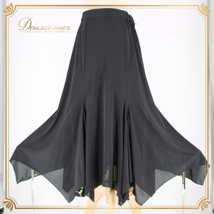 RS 社交ダンス スカート スタンダード 黒 社交ダンス 衣装