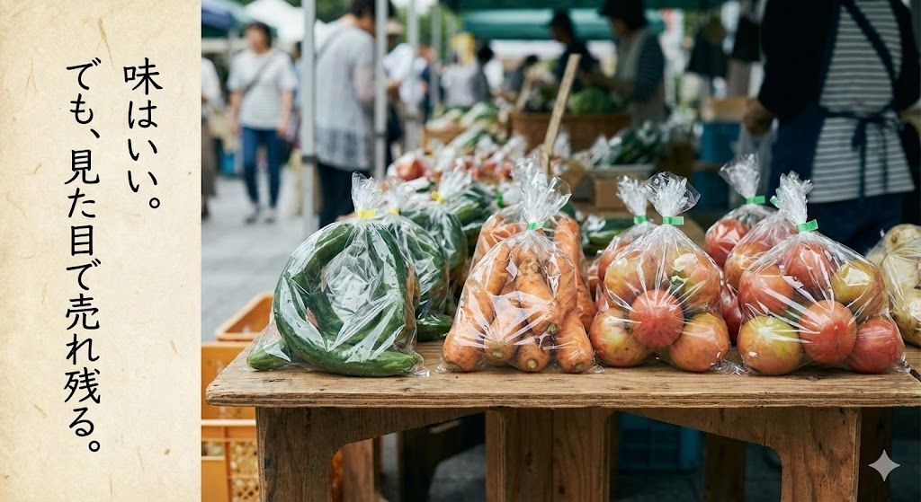 農家の自家用 訳あり野菜が 選ばれる”｜汎用 出荷用シール｜直径5cm｜2000枚