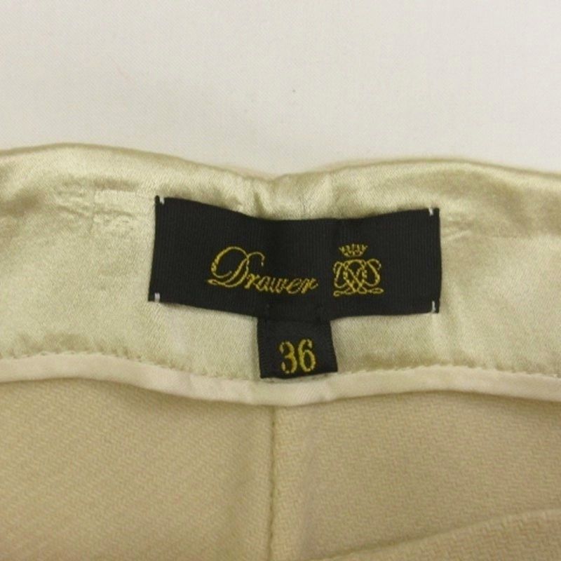 ドゥロワー Drawer ウールサキソニー ワイド パンツ アイボリー 36
