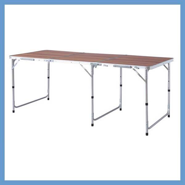 折りたたみ式ワイドテーブル180 奥行80 cm W 180×D 80×H 54|62|70 高さ3段階調整 No.558