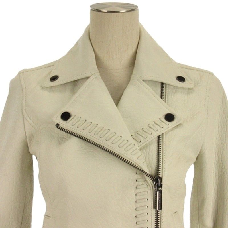 【新品タグ付】アルマーニエクスチェンジ　ライダースジャケット　羊革　ベージュ　S アルマーニエクスチェンジ A/X ARMANI EXCHANGE タグ付き ダブル