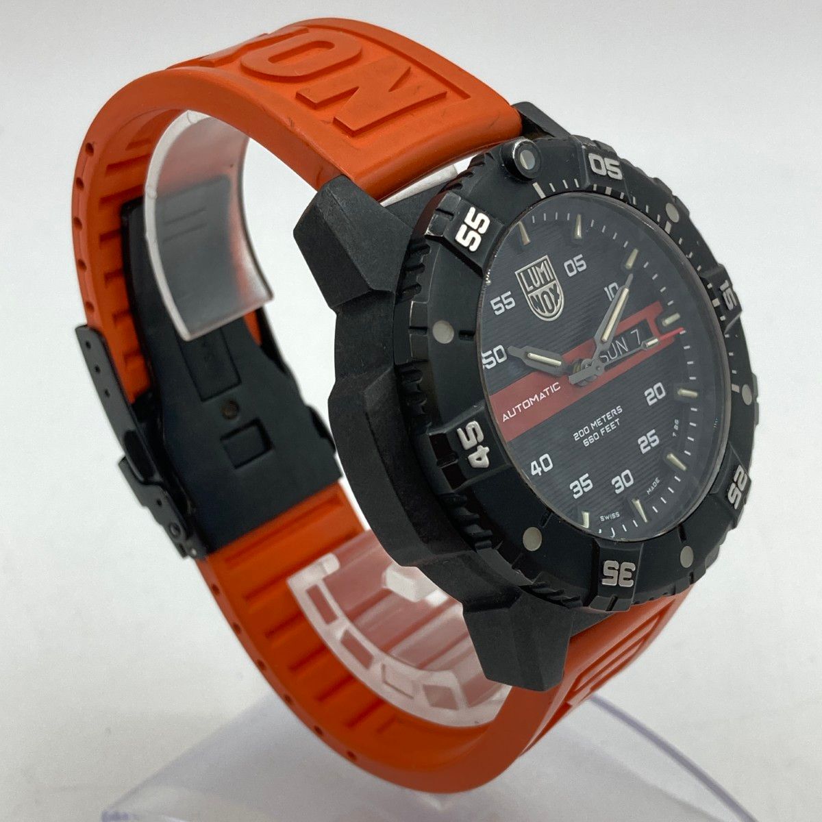  ◎◎LUMINOX ルミノックス マスター カーボン シール 3860 Ref 3876 RB 自動巻き メンズ 腕時計 ケース付 通勤対応 自動巻き時計 腕時計(アナログ)