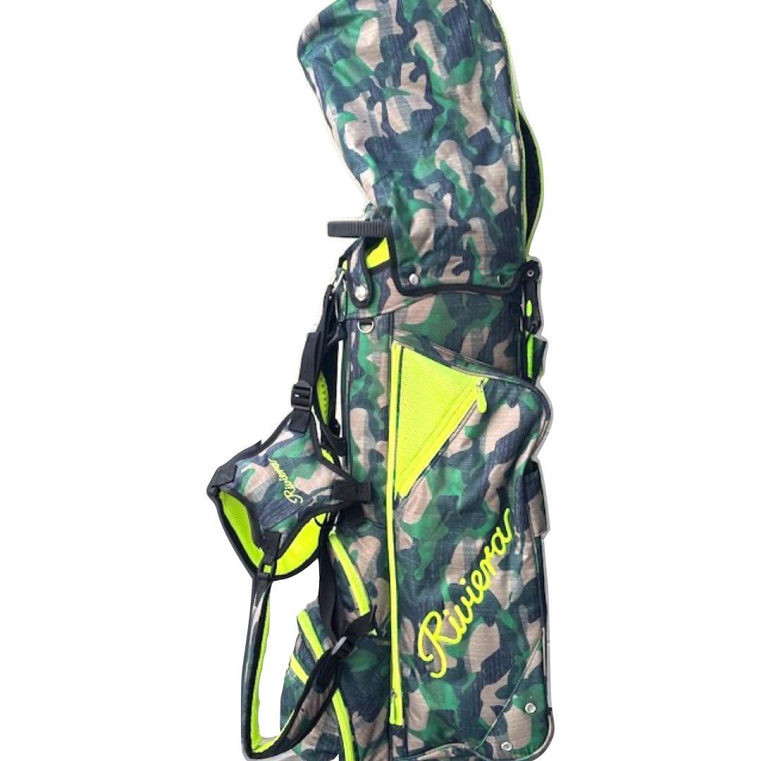美品 リビエラ スタンド式迷彩柄キャディバッグ NAVY迷彩 美品