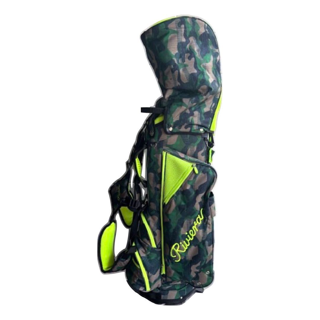 Riviera/リビエラ】 キャディバッグ ゴルフバッグ グリーン 迷彩
