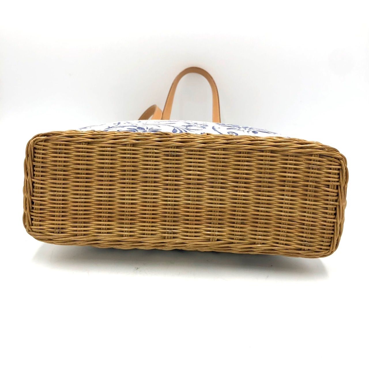 ラルフローレン トートバッグ 花柄 カゴバッグ ストロー レザー 肩掛け