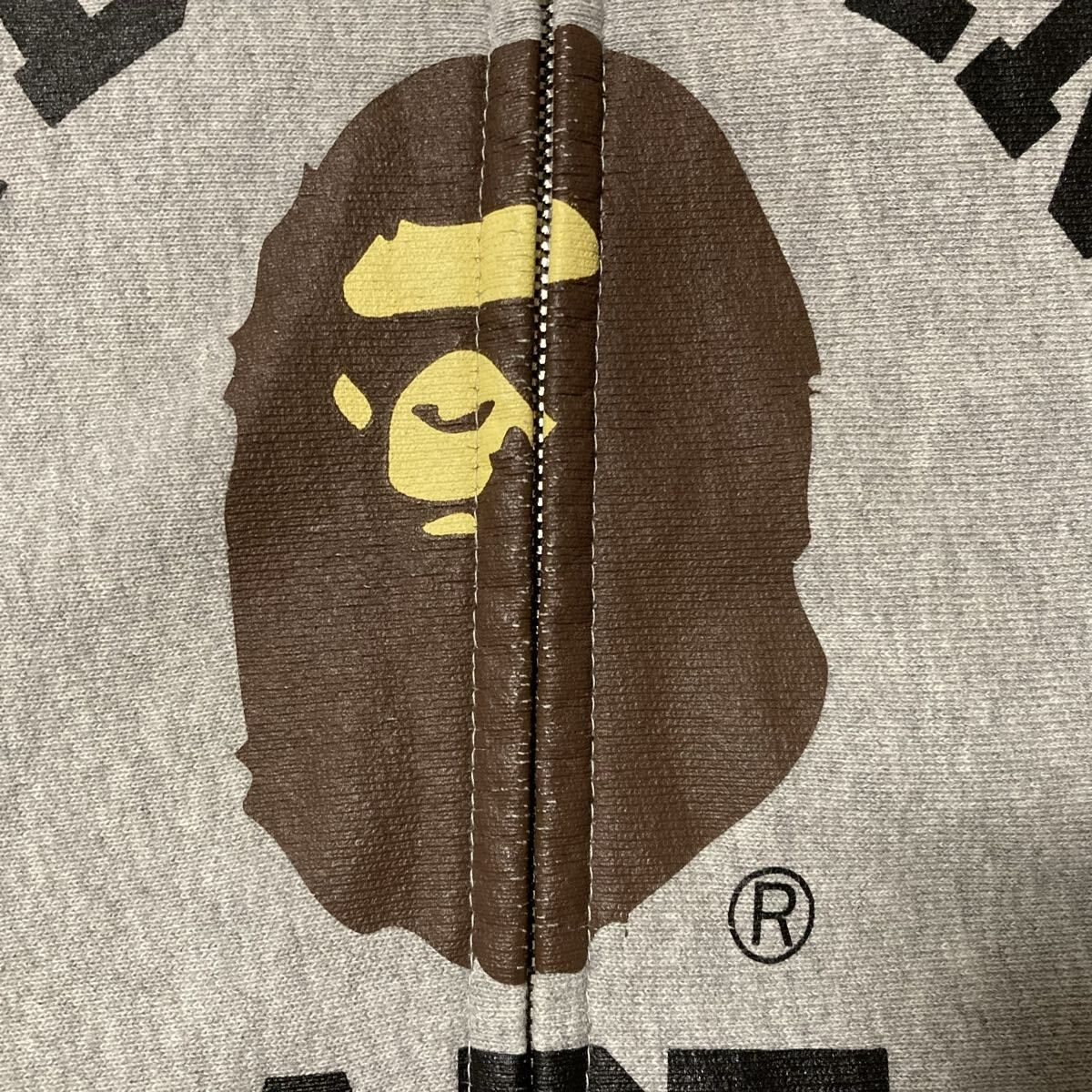 カレッジロゴ フルジップ パーカー Mサイズ グレー a bathing ape BAPE