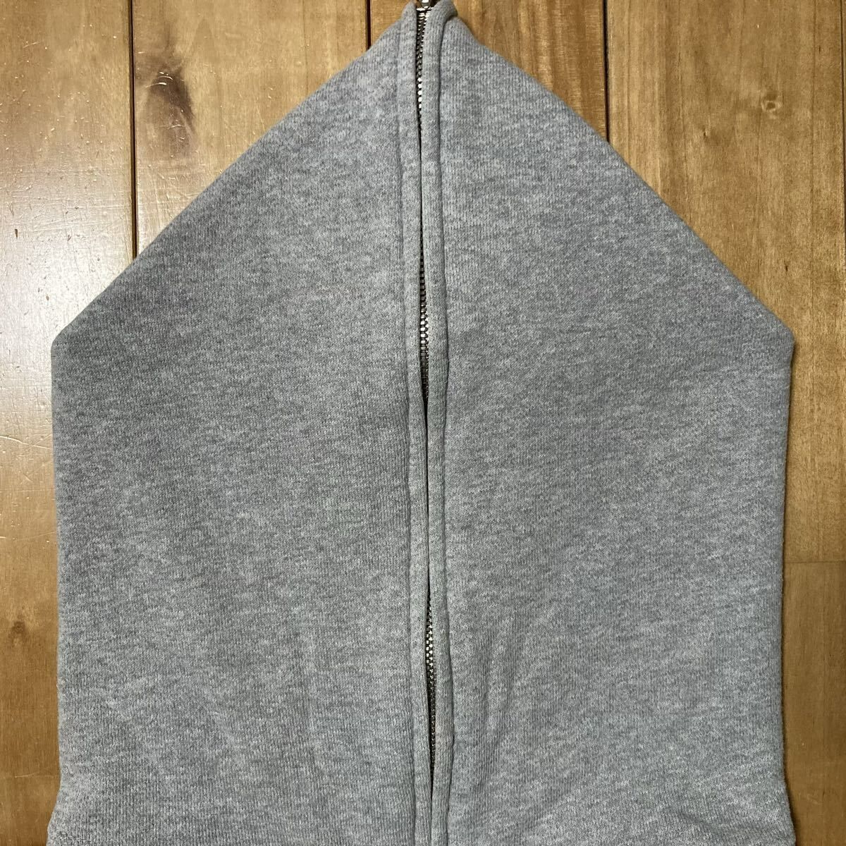 カレッジロゴ フルジップ パーカー Mサイズ グレー a bathing ape BAPE