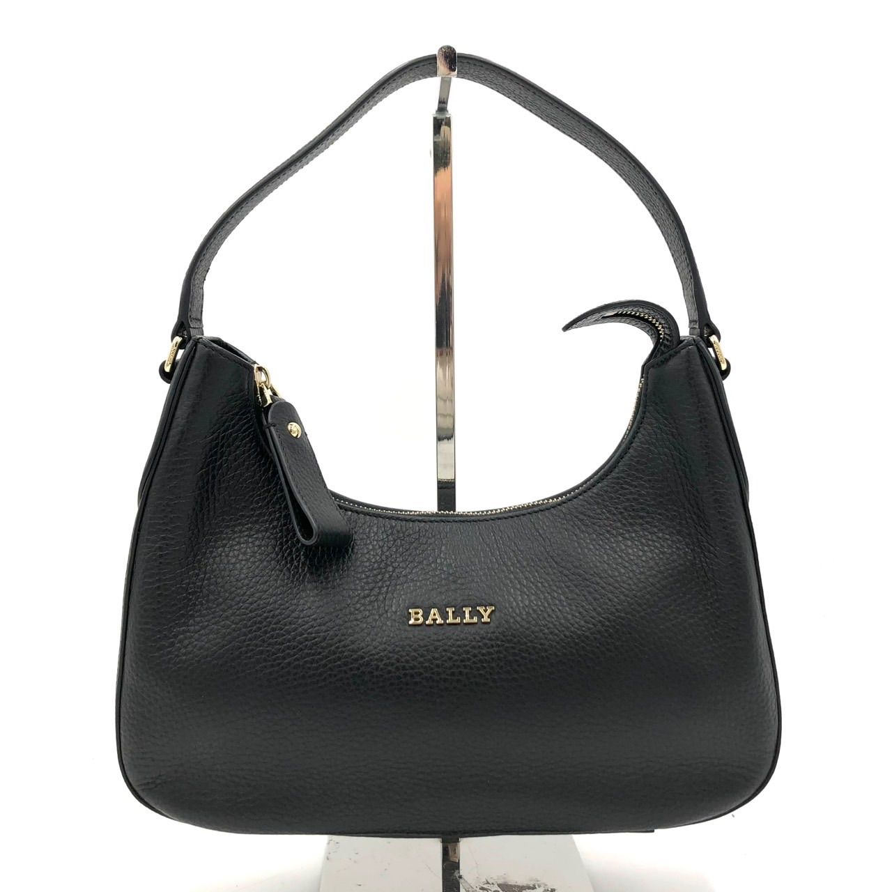 美品 BALLY バリー ワンショルダーバッグ レザー シボ革 ブラック 黒