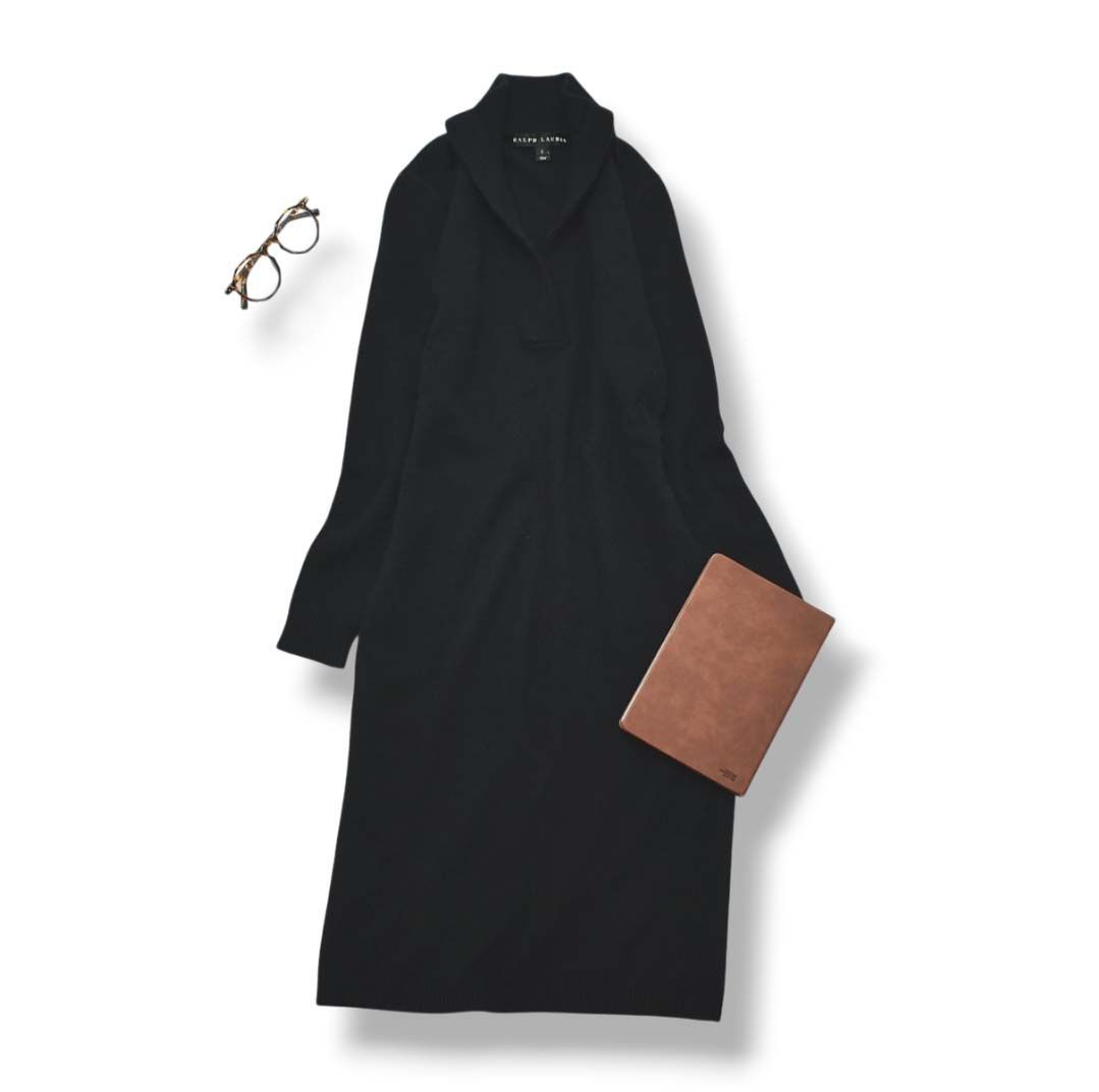 人気】 ラルフローレン RALPH LAUREN 長袖 膝丈 襟付き Vネック メリノ