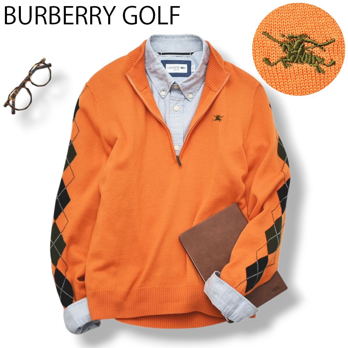 上質】 バーバリー ゴルフ BURBERRY GOLF ハーフジップ スタンドカラー