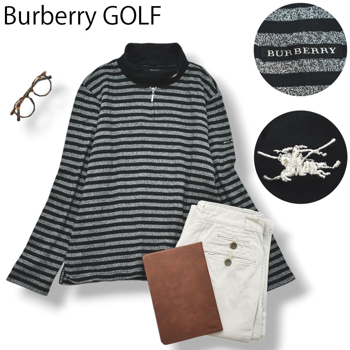 未使用品【BURBERRY GOLF】長袖カットソー　ハイネック　Mサイズ BURBERRYGOLF(バーバリーゴルフ) 長袖カットソー サイズM レディース