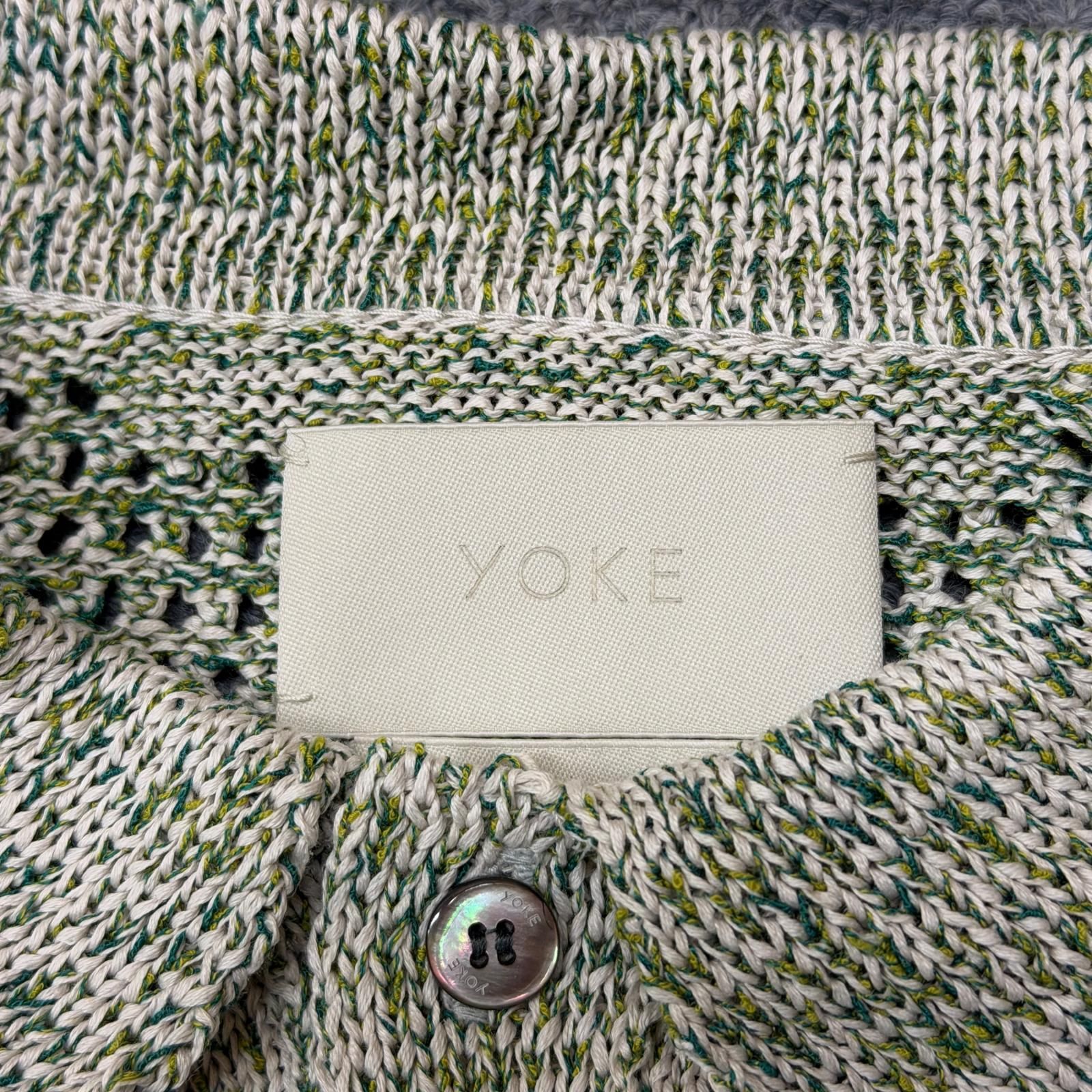 参考上代41800円 未使用 YOKE 25SS MESH KNITTED SHIRT CARDIGAN