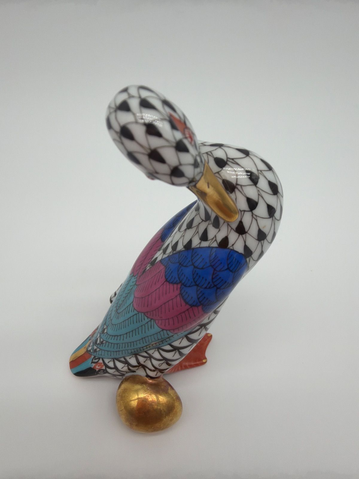 ヘレンドの陶器製 鳥の置物 約5cm ヘレンド HEREND 陶器 青い鳥 置物 ヘレンド HEREND 陶器 青い鳥 置物