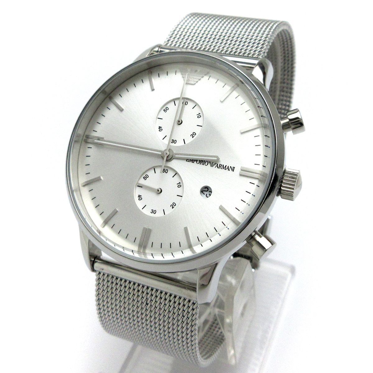 エンポリオアルマーニ EMPORIO ARMANI クロノグラフ メンズ シルバー 