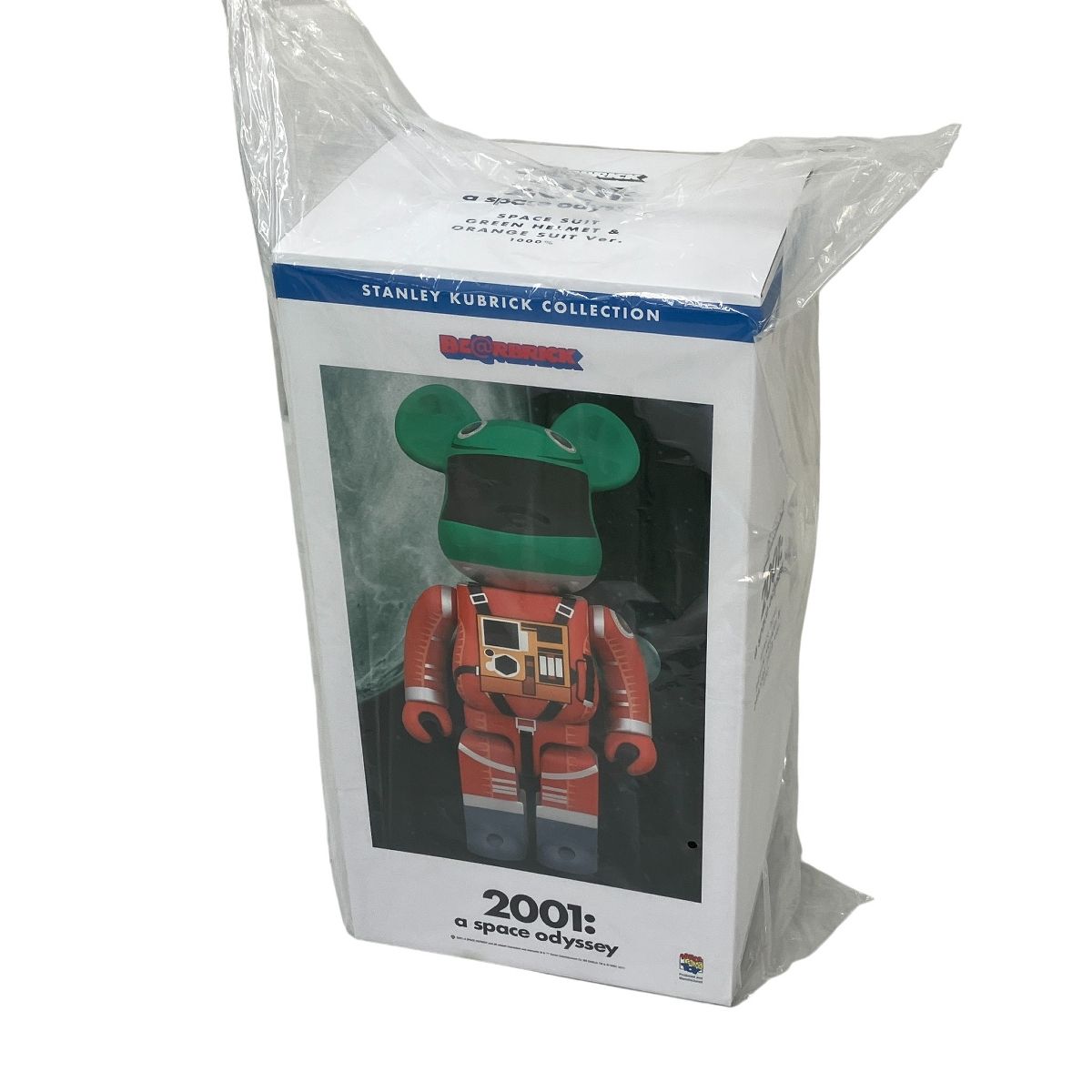 MEDICOM TOY BE@RBRICK SPACE SUIT GREEN HELMET & ORANGE SUIT Ver 