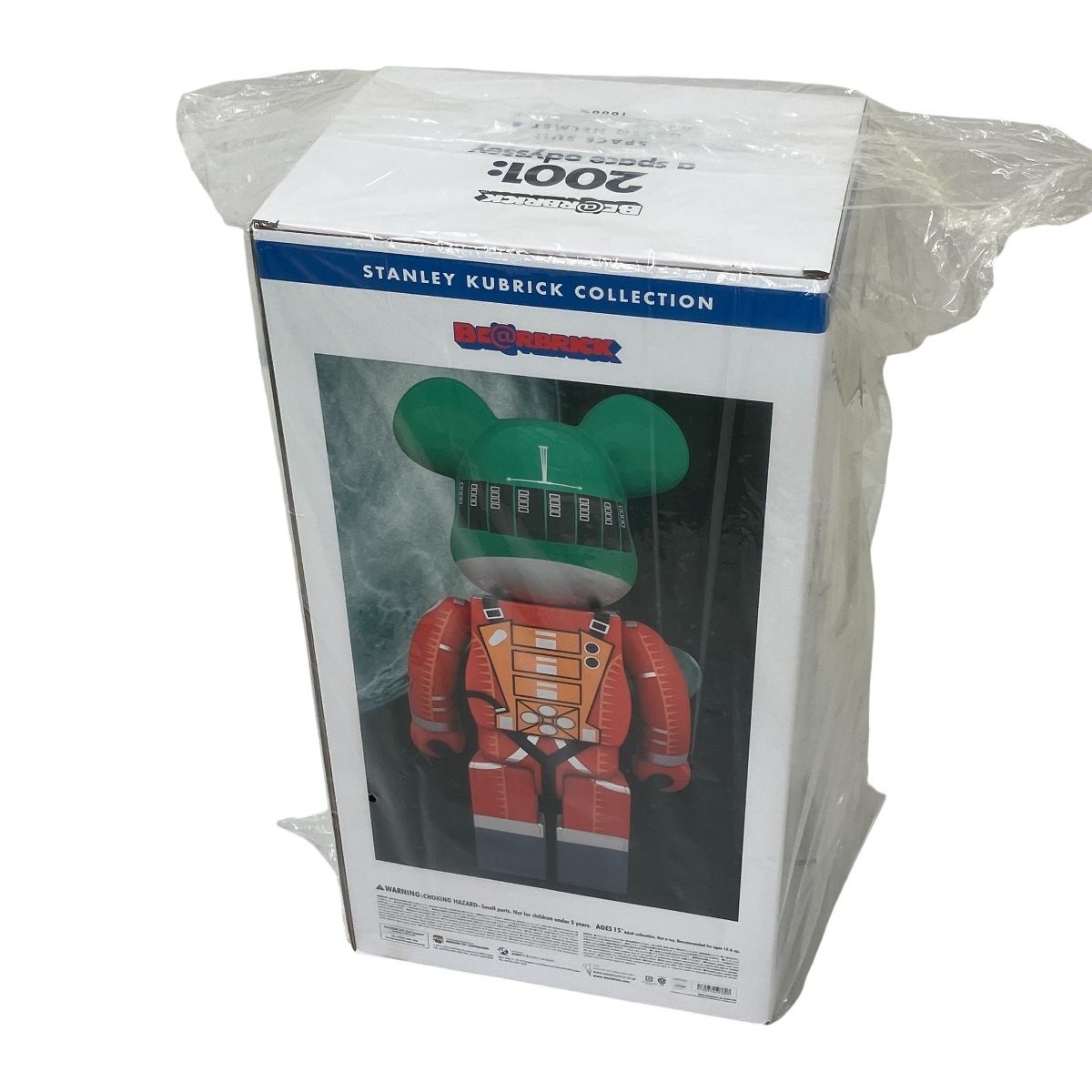 MEDICOM TOY BE@RBRICK SPACE SUIT GREEN HELMET & ORANGE SUIT Ver 
