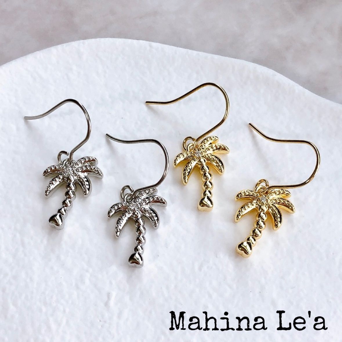 ヤシの木 パームツリー シンプル フックピアス ハワイアンアクセサリー