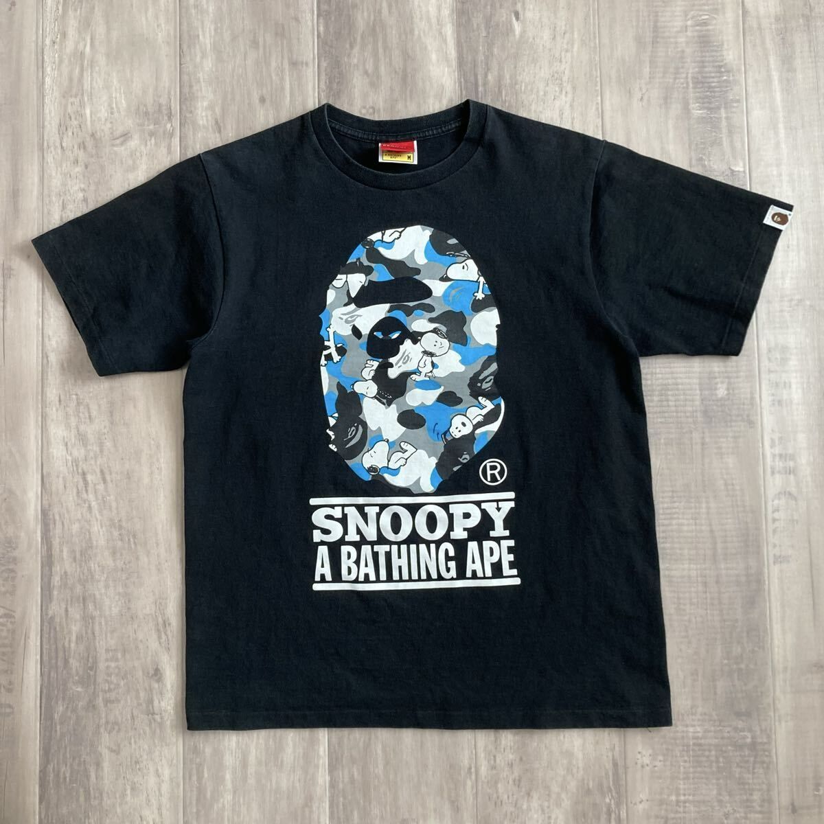 SNOOPY × BAPE ABC CAMO BIG HEAD Tシャツ Mサイズ a bathing ape