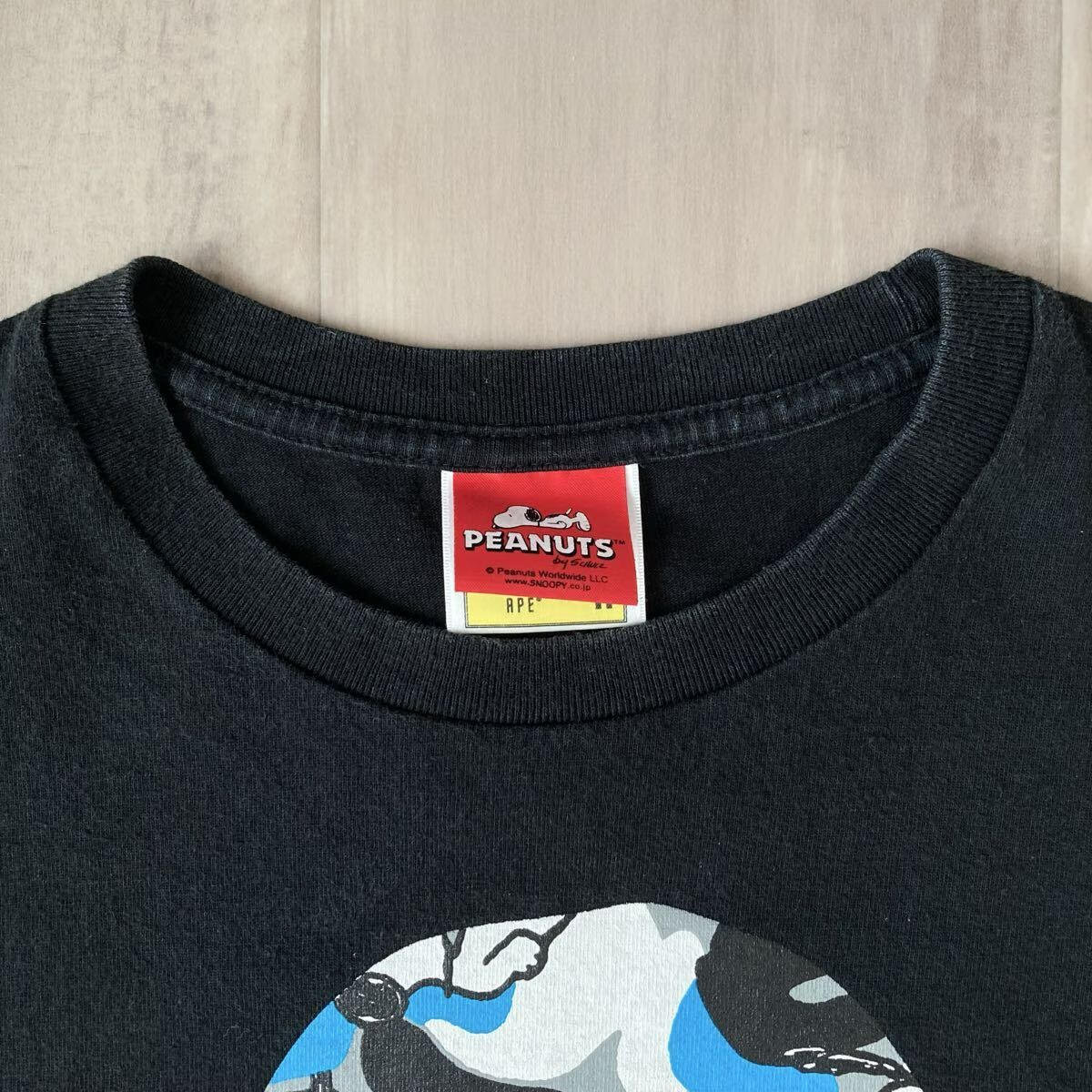 SNOOPY × BAPE ABC CAMO BIG HEAD Tシャツ Mサイズ a bathing ape