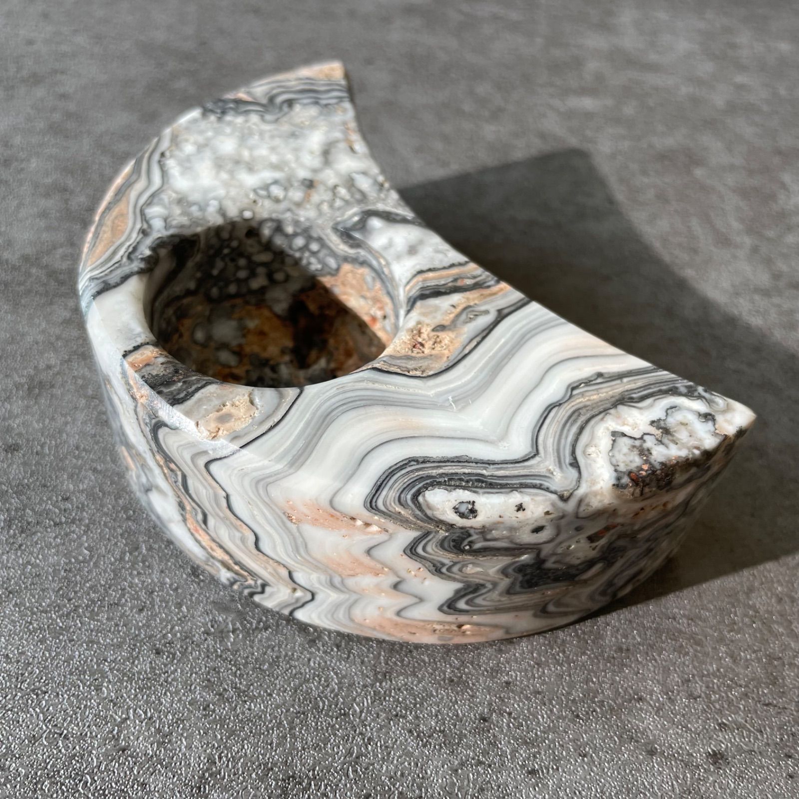 Onyx オニキス ムーンキャンドルホルダー 天然石 パワーストーン 鉱物 gem stone