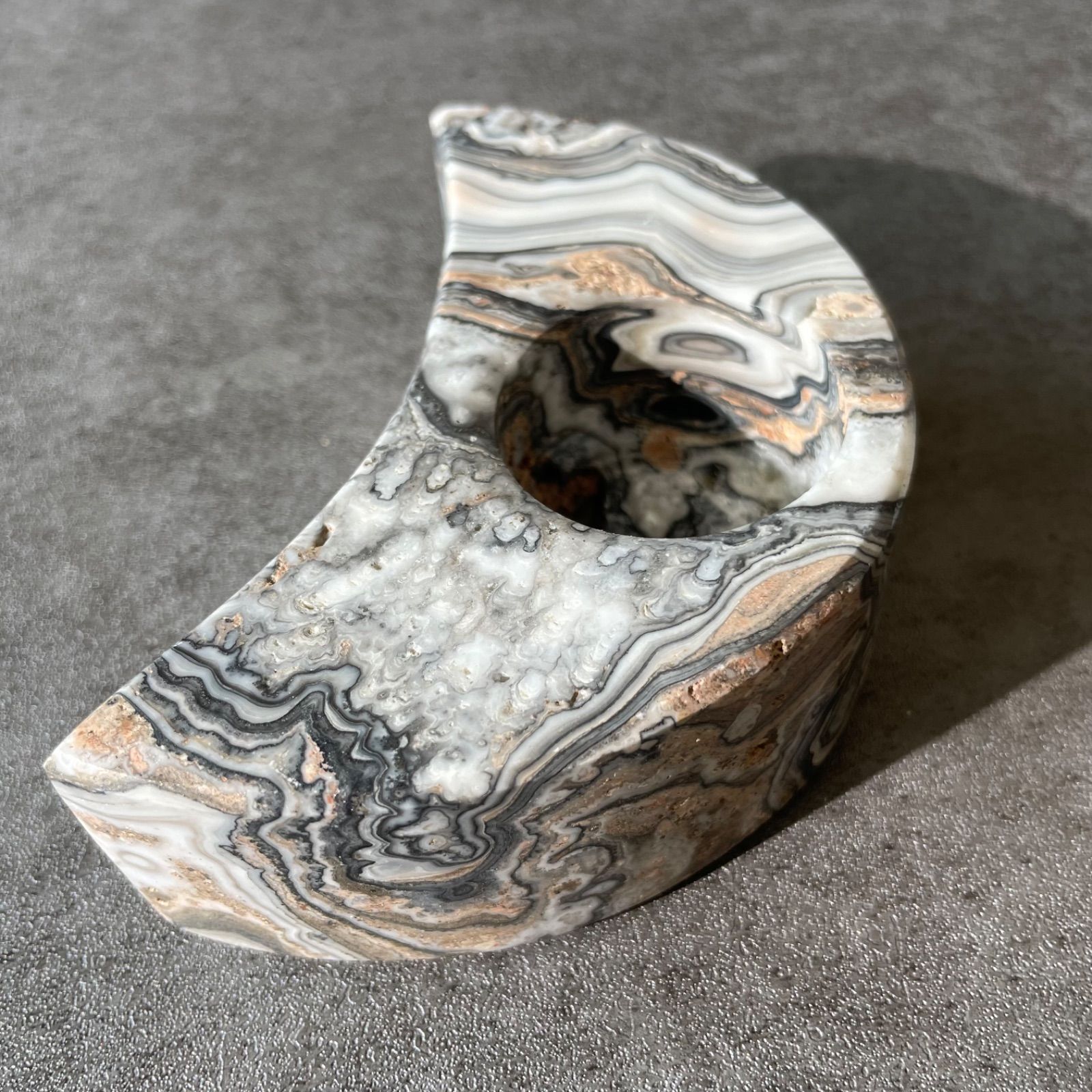  Onyx オニキス ムーンキャンドルホルダー 天然石 パワーストーン 鉱物 gem stone ディスプレイ小物 置物 インテリア小物