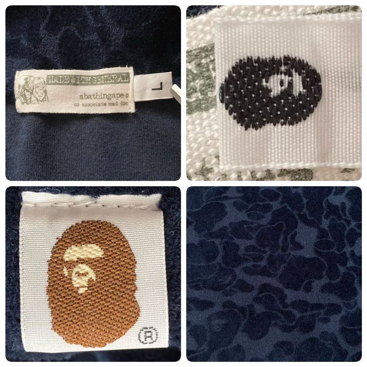 ☆初期☆ ベロア BAPE CAMO ポロシャツ Lサイズ Black a bathing ape