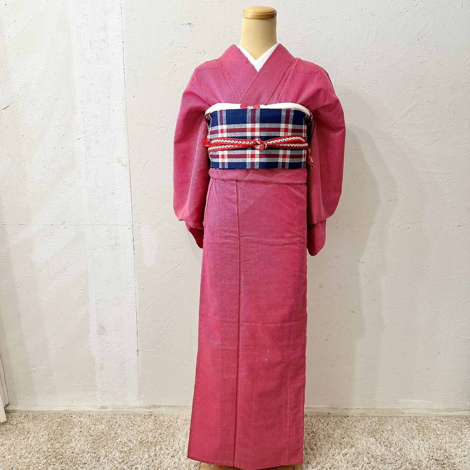 ウール着物 初心者セット ウール着物・名古屋帯・帯締め 帯揚げセット