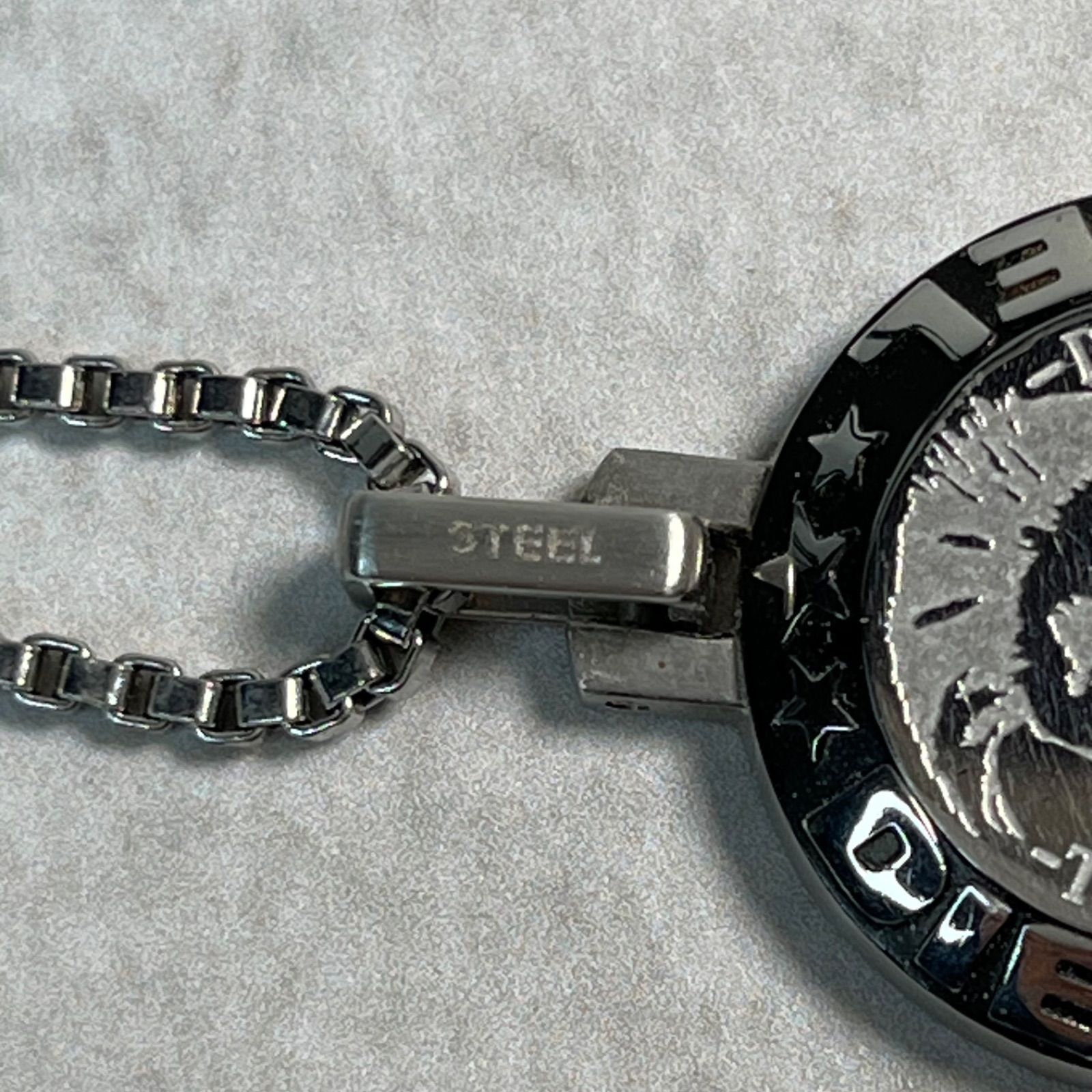 DIESEL ディーゼル ロゴ ネックレス シルバー ステンレス STEEL刻印