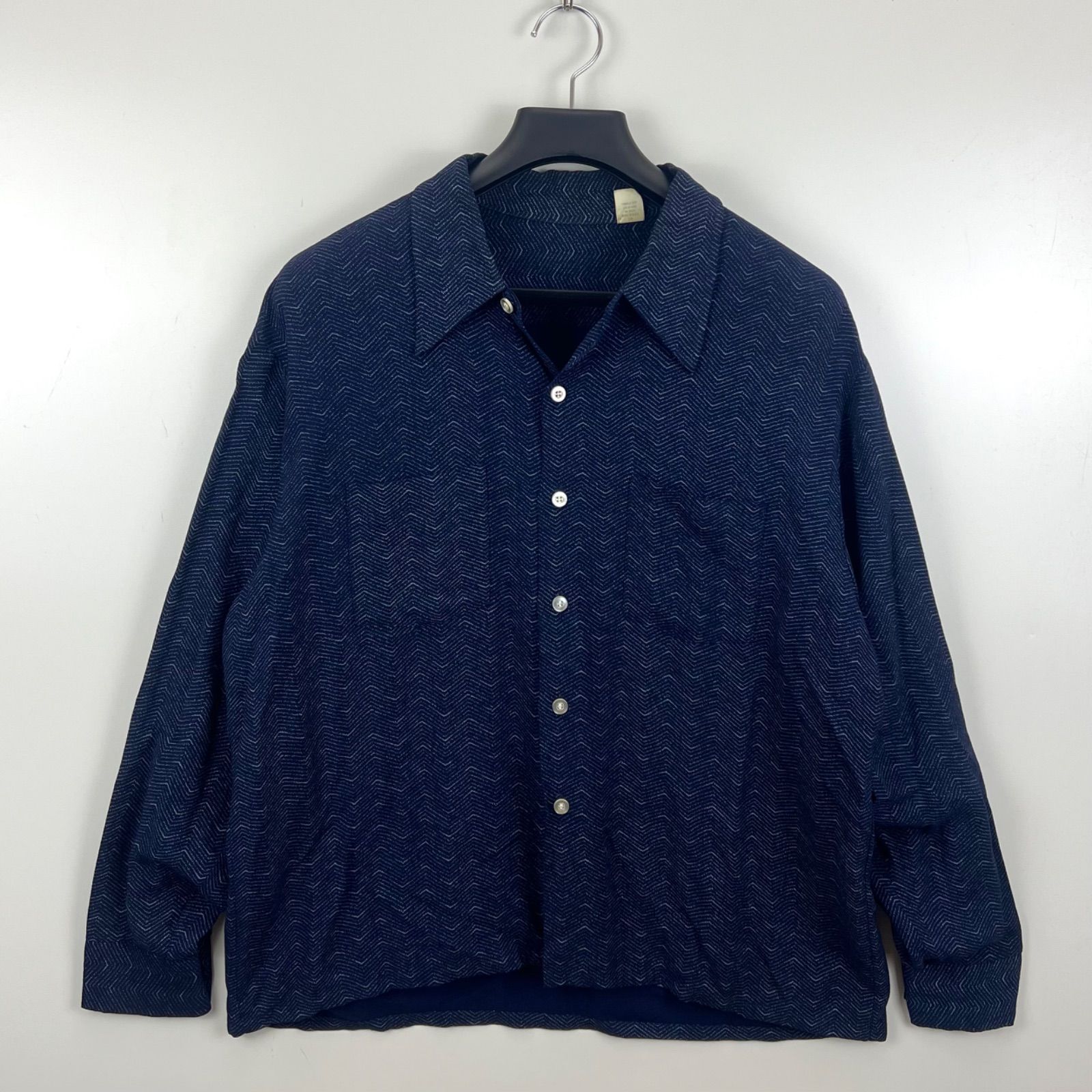 70s レーヨンシャツ　ヴィンテージ vintage 60s70s USA rayon open collar L/S shirts XL RN16576
