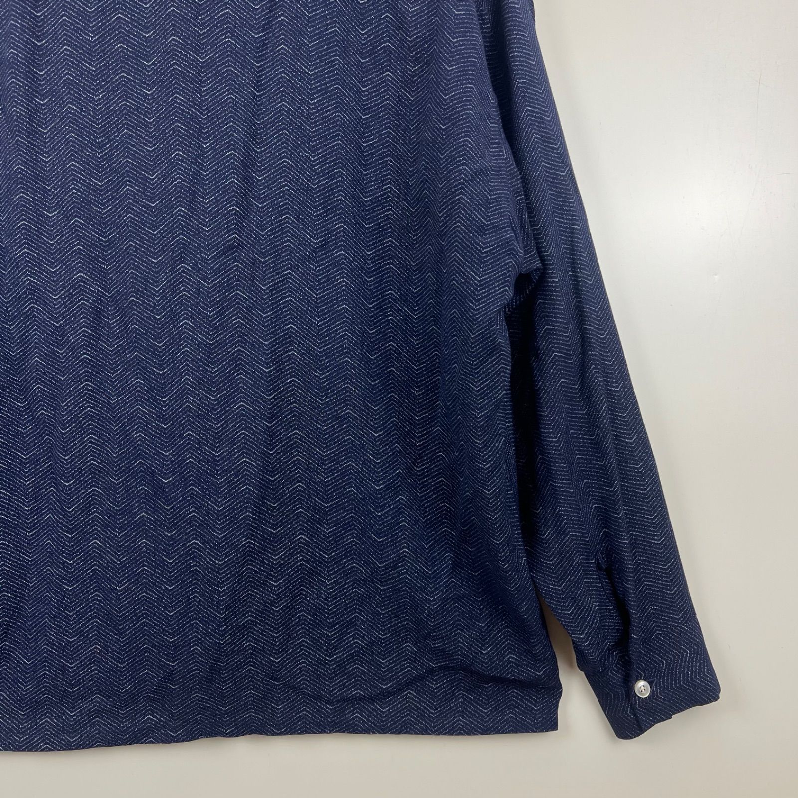 vintage 60s70s USA rayon open collar L/S shirts XL RN16576