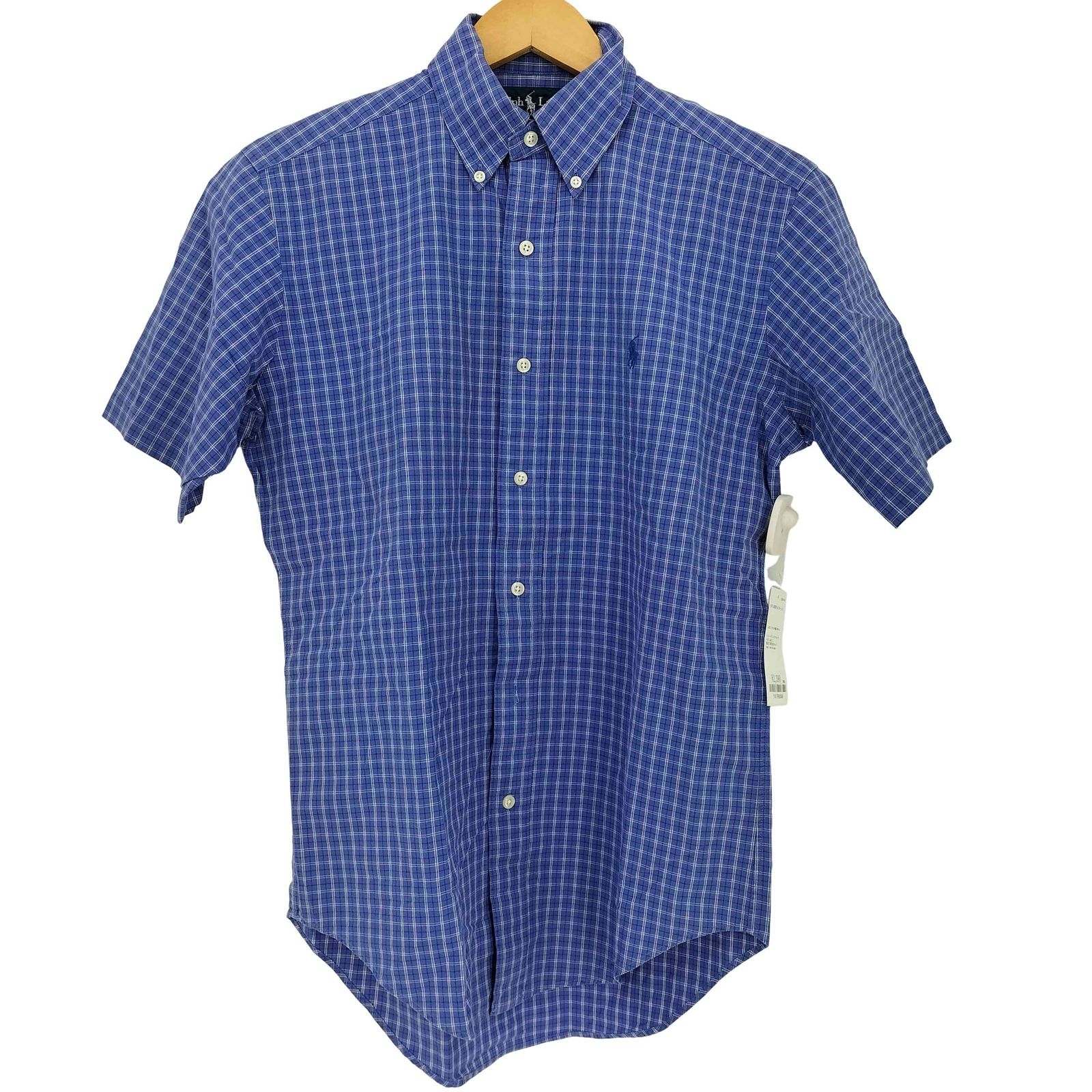未使用 L ラルフローレン BDシャツ CLASSIC FIT ポニー 刺繍 青 ラルフローレン RALPH LAUREN CLASSIC FIT ポニー刺繍 半袖シャツ