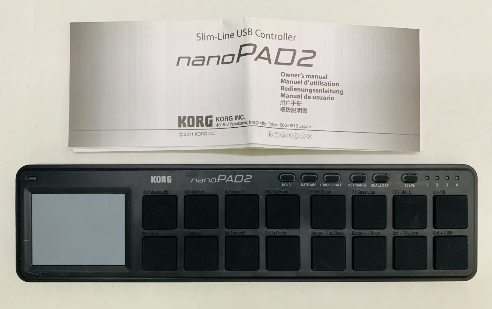 KORG nano PAD2 MIDI コントローラー BK ブラック 動作確認済 取扱説明