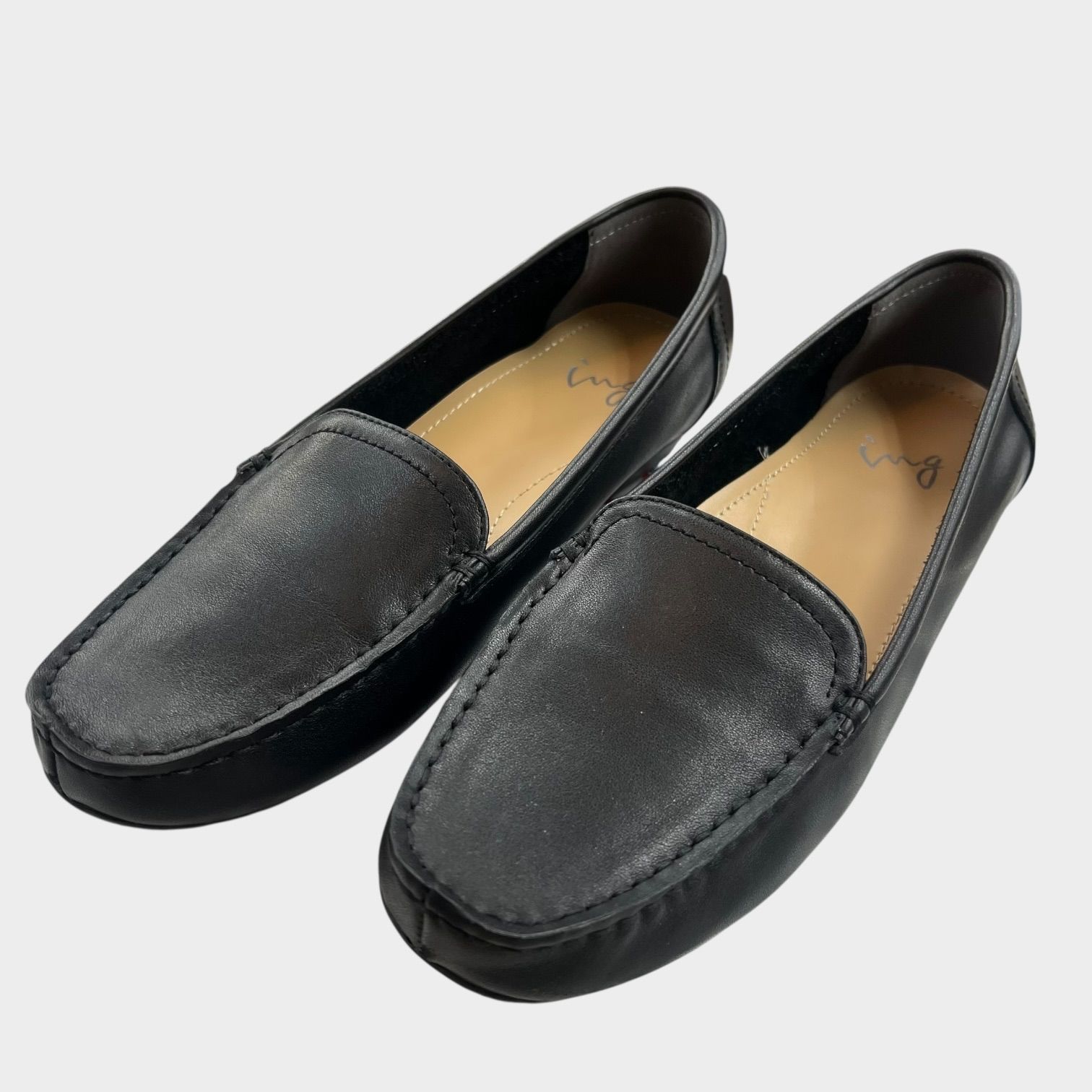 美品】Ing モカシンシューズ ローファー モカシン 婦人靴 本革 レザー