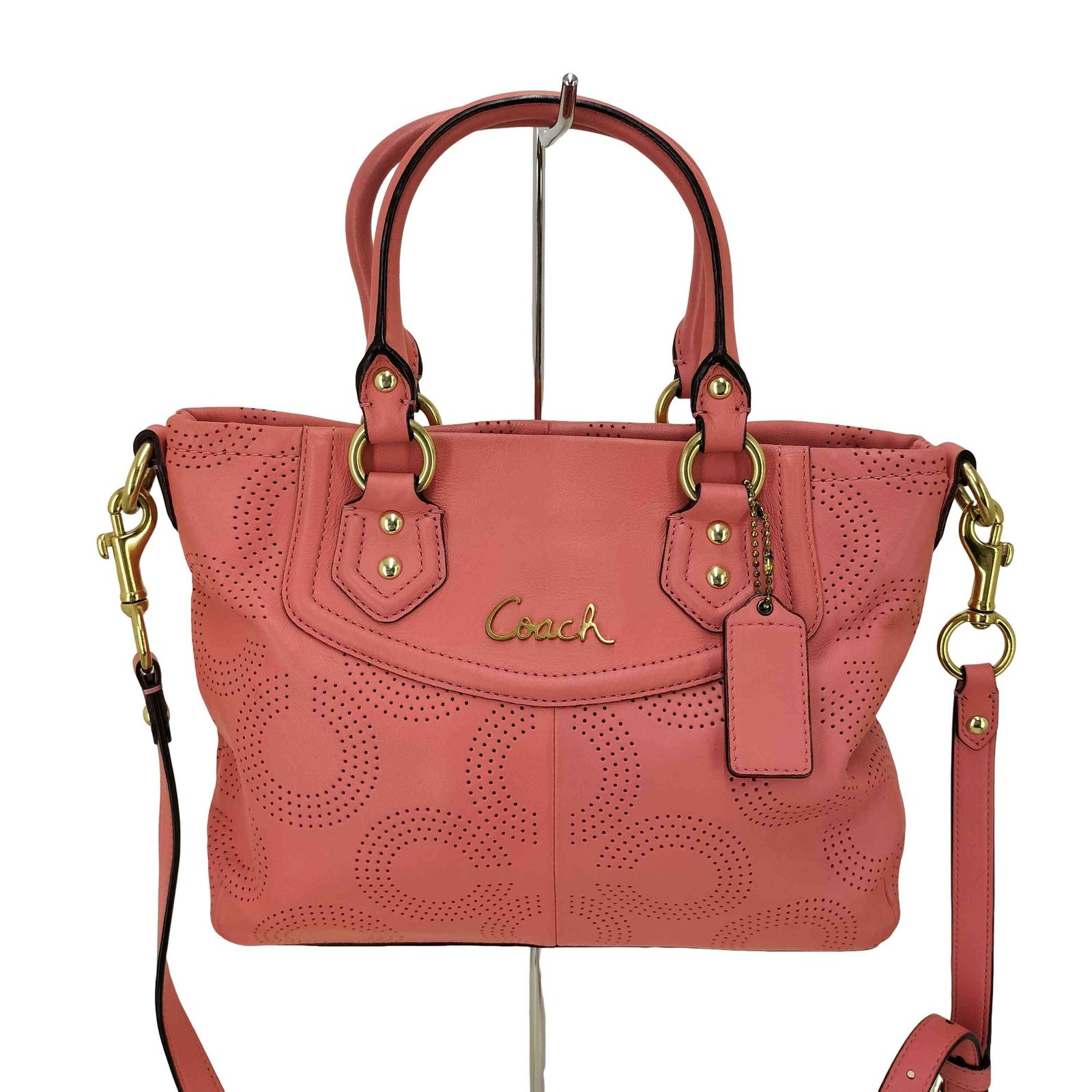コーチ COACH オプアート パンチングレザー 2way ショルダーバッグ 