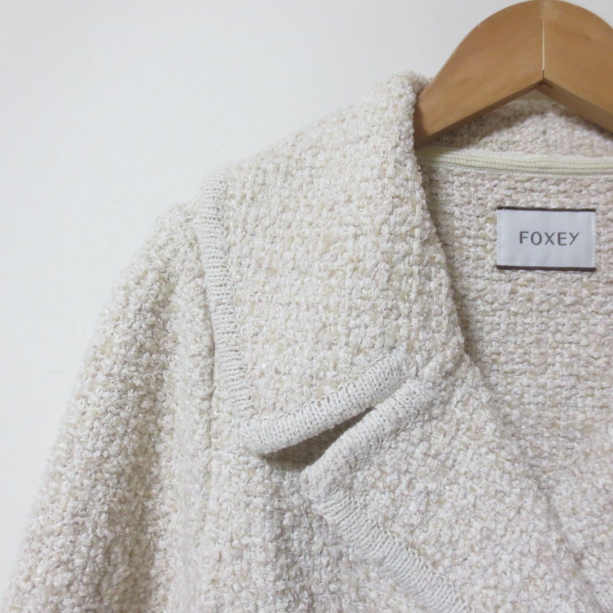 BF34 FOXEY フォクシー ツイード ジャケット アイボリー 42 - メルカリ