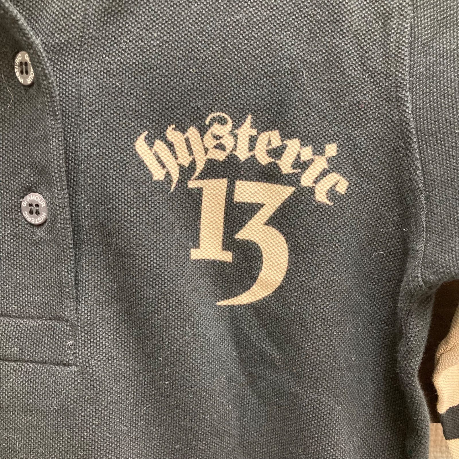 HYSTERIC GLAMOUR ヒステリックグラマー ポロシャツ スカル ブラック