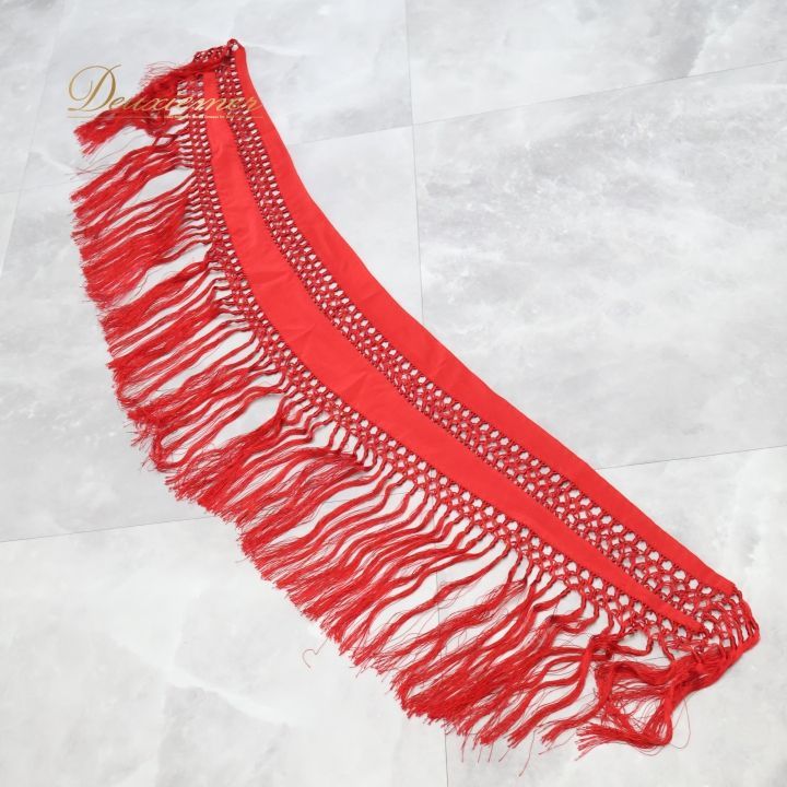 フラメンコ 衣装 シージョ ピキージョ スペイン製 赤 フレコ フリンジ