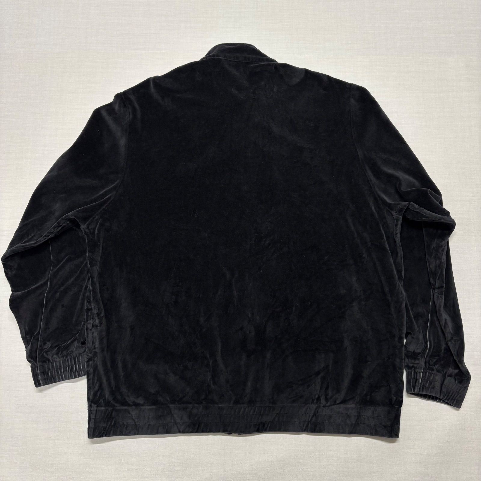 PUMA ベロア トラックジャケット 黒 XXL 刺繍ロゴ 大きいサイズ